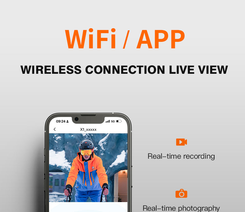 FOXWEAR X1 Ski Camera Helmet with 4K anti-shaking HD video recording WIFI App