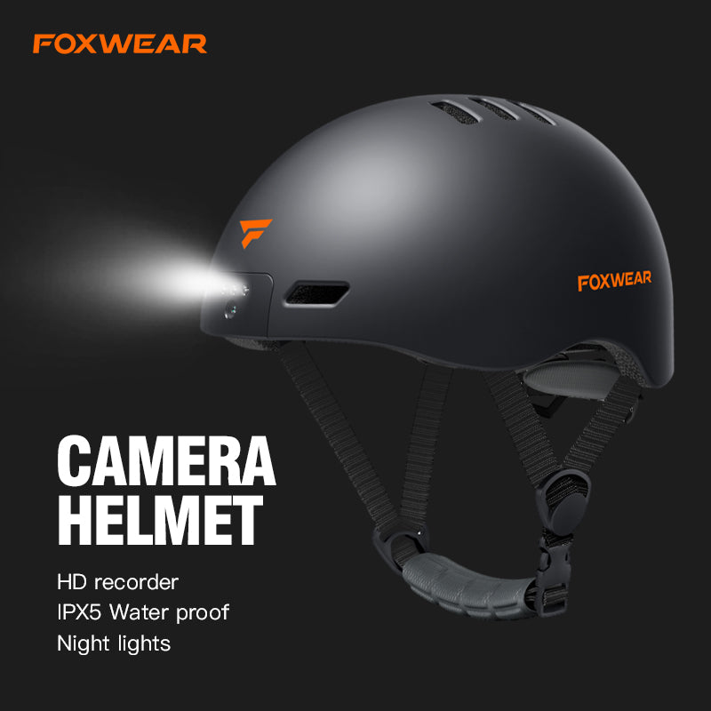 Foxwear V6 HD recording helmet night lights for commuting, skateboard and riding