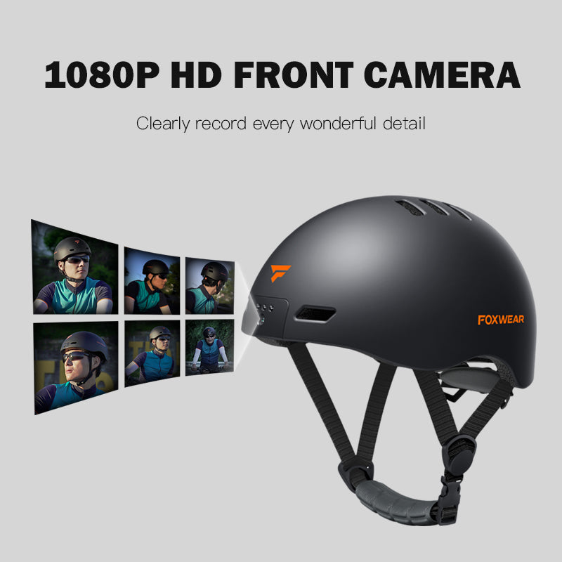 Foxwear V6 HD recording helmet night lights for commuting, skateboard and riding