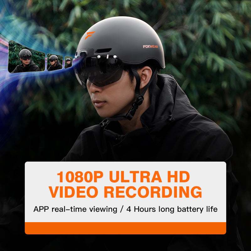 Foxwear V6S HD1080P Camera Helmet WIFI APP Taillights for cyclists