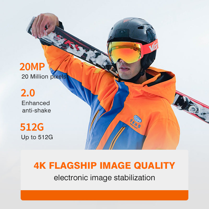 FOXWEAR X1 Ski Camera Helmet with 4K anti-shaking HD video recording WIFI App