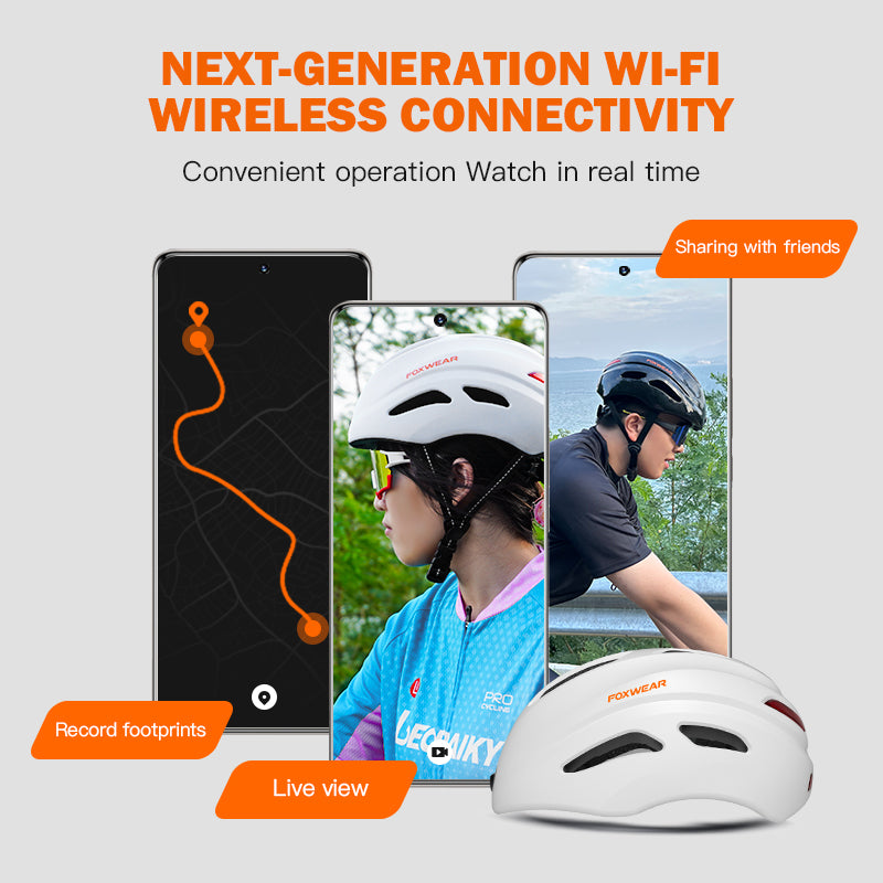 FOXWEAR V8 HD 1080P Camera helmet HD recording WIFI APP remote control taillights